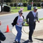 Seniors jogging at Bunny Hop event