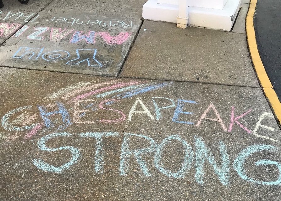 Chesapeake strong sidewalk chalk art
